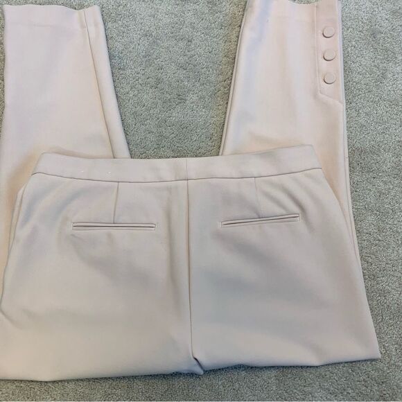 Ann Taylor blush pink mid rise button ankle pants Sz 10 - Picture 3 of 12